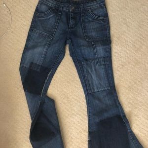 Bootcut patchwork jeans